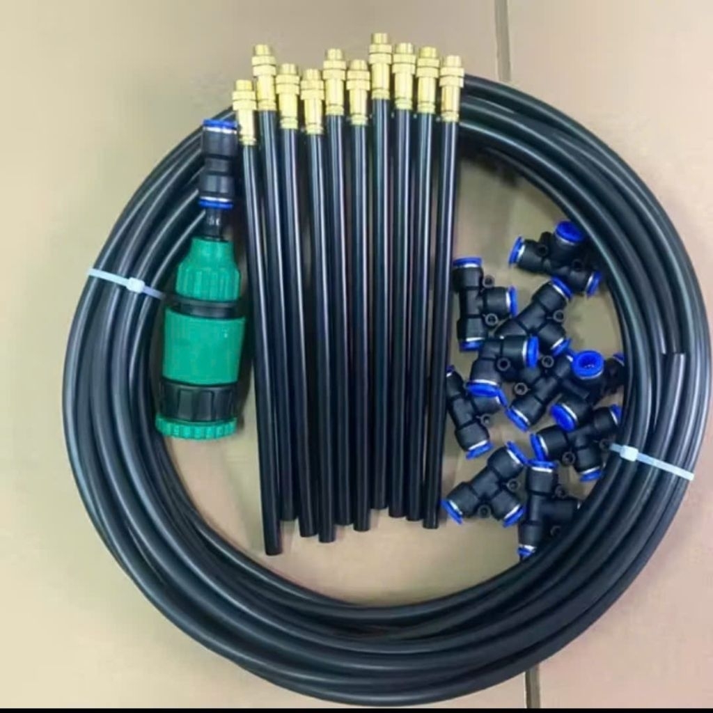 Trọn Bộ Kit phun sương tưới cây dùng béc 20cm lõi nhôm có thể uốn cong điều chỉnh hướng muốn tưới