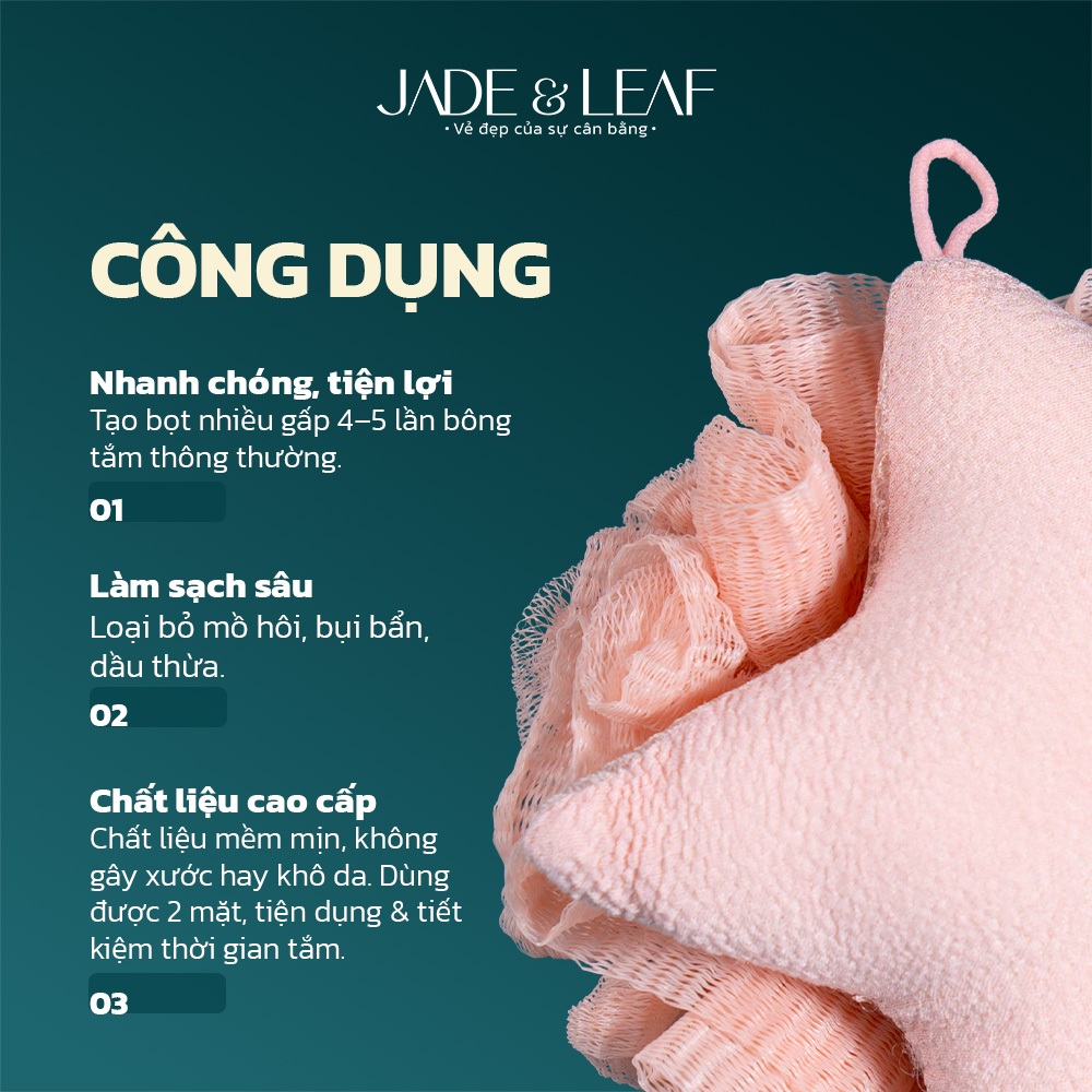 Bông Tắm Tạo Bọt Jade&Leaf Cao Cấp Hình Bọt Sao Biển, Mềm Mịn Bọt Nhiều Dùng Được Cả 2 Mặt