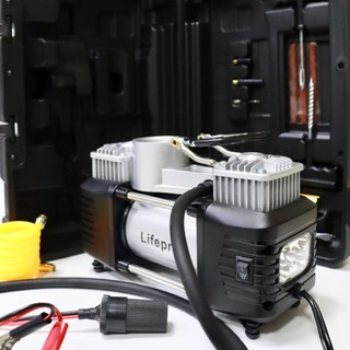 Máy bơm lốp ôtô Lifepro L602-RJ bơm nhanh, khoẻ, màn hình cơ, hộp phụ kiện vá lốp-BH 2 năm đổi mới | Phụ kiện ô tô ADG