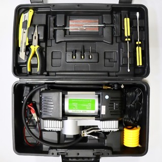 Máy bơm lốp ôtô Lifepro L602-RJ bơm nhanh, khoẻ, màn hình cơ, hộp phụ kiện vá lốp-BH 2 năm đổi mới | Phụ kiện ô tô ADG