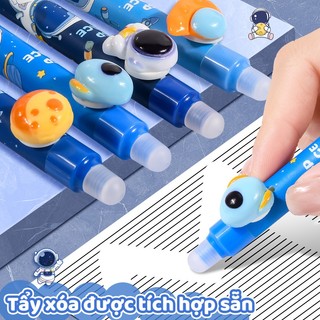 Bút mực xoá được dành cho học sinh cấp 2 với kiểu dáng cute - Bút gel ngòi 0.5mm cho ra dòng mực xanh cực đẹp