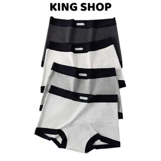 Quần Lót Nữ Cotton Dạng Đùi Boxer Màu Trơn Viền Chun Mềm, Quần Chip Thoáng Khí Đáy 2 Lớp King Shop L-5284