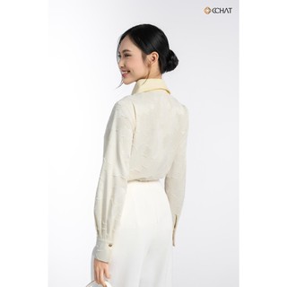 Áo Sơ Mi Nữ 𝐂𝐂𝐇𝐀𝐓 Dáng Suông Lavita Phối Vải Hiện Đại Chất Liệu Mềm Cao Cấp 16FDT8014ST