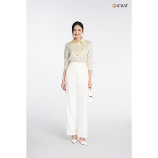 Áo Sơ Mi Nữ 𝐂𝐂𝐇𝐀𝐓 Dáng Suông Lavita Phối Vải Hiện Đại Chất Liệu Mềm Cao Cấp 16FDT8014ST