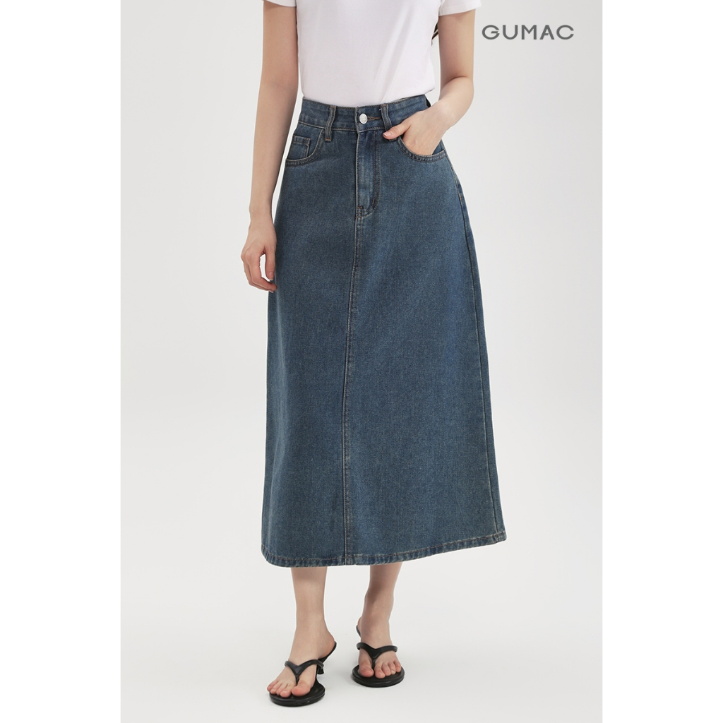 Chân Váy Jeans Midi GMORNING Dáng A Cơ Bản Chất Denim Mềm Thoải Mái Dễ Phối YVJF01071 - YVG07102