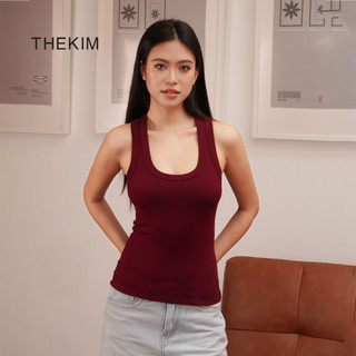 THEKIM Áo ba lỗ thun tăm trơn cổ U ( không mút ngực ) , áo thun trơn sát nách 3 lỗ cổ vuông T272