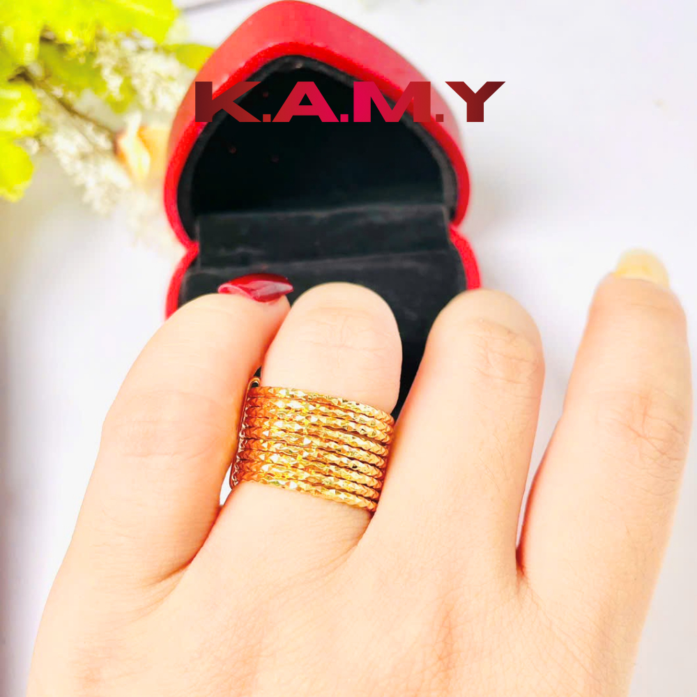 Nhẫn Ximen Nữ Mạ Vàng Cao Cấp – Thiết Kế Bản To Sang Trọng, Đeo Tay Cực Nổi
