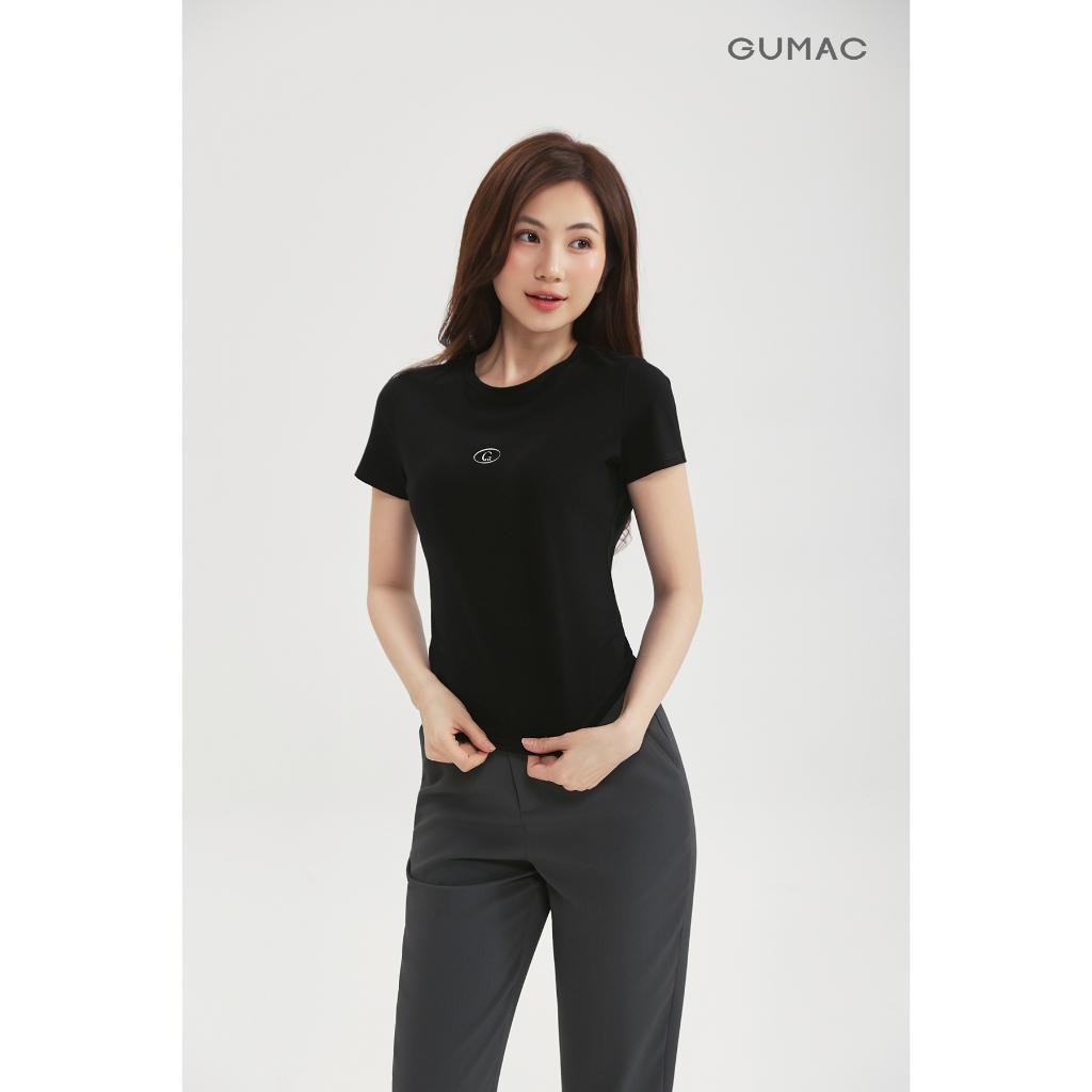 Áo Thun Ôm Nữ Gmorning - GUMAC Áo Phông Baby Tee Cổ Tròn Thun Cotton Trơn Basic Co Giãn Tôn Dáng YATD12002