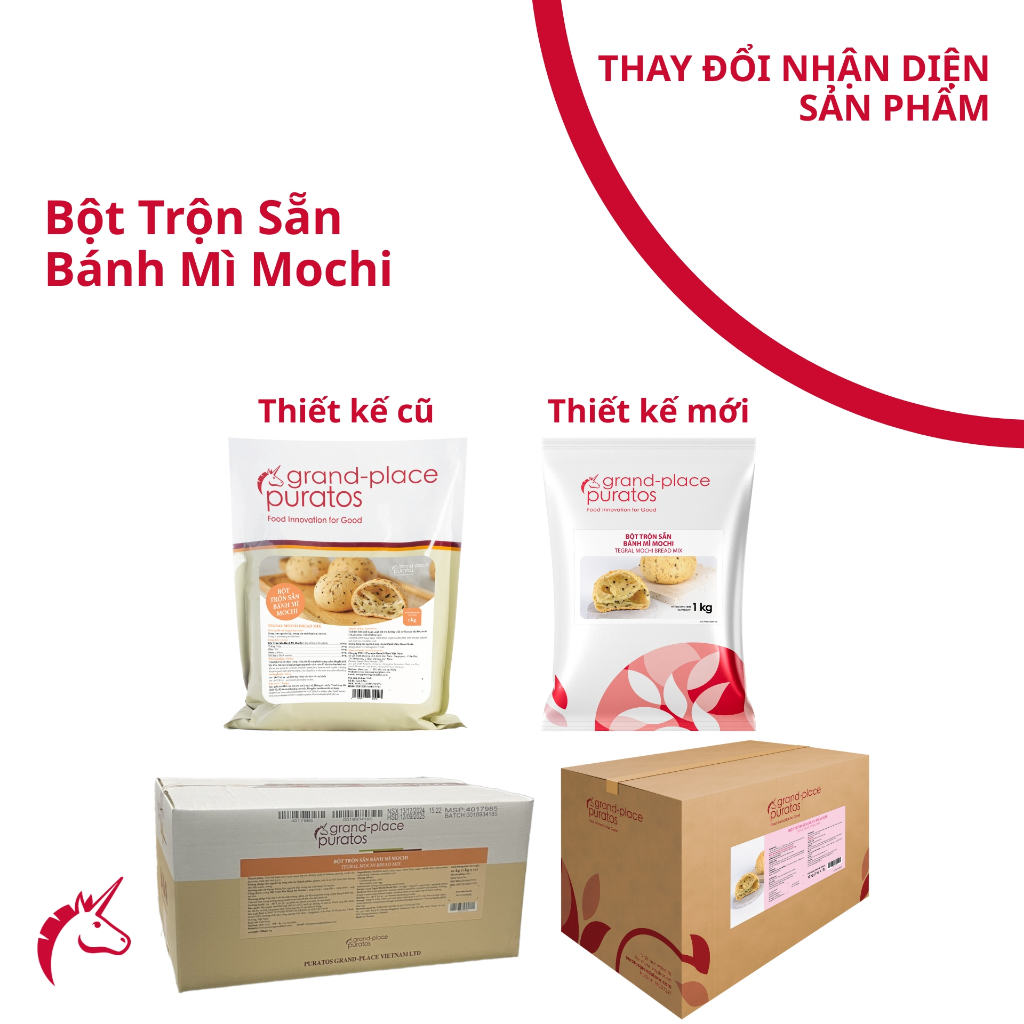 Bột trộn sẵn bánh mì Mochi Hương Vani 1kg