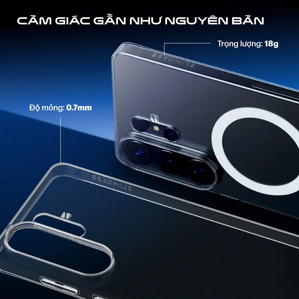 Ốp lưng Samsung Galaxy S26 Ultra / S26 Plus / S26 SLIMCASE - Không ố vàng, siêu mỏng, hỗ trợ sạc không dây