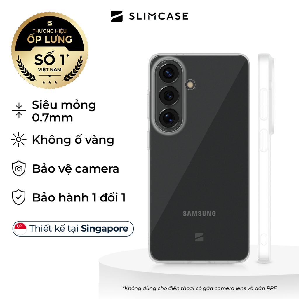 Ốp lưng Samsung Galaxy S26 Ultra / S26 Plus / S26 SLIMCASE - Không ố vàng, siêu mỏng, hỗ trợ sạc không dây
