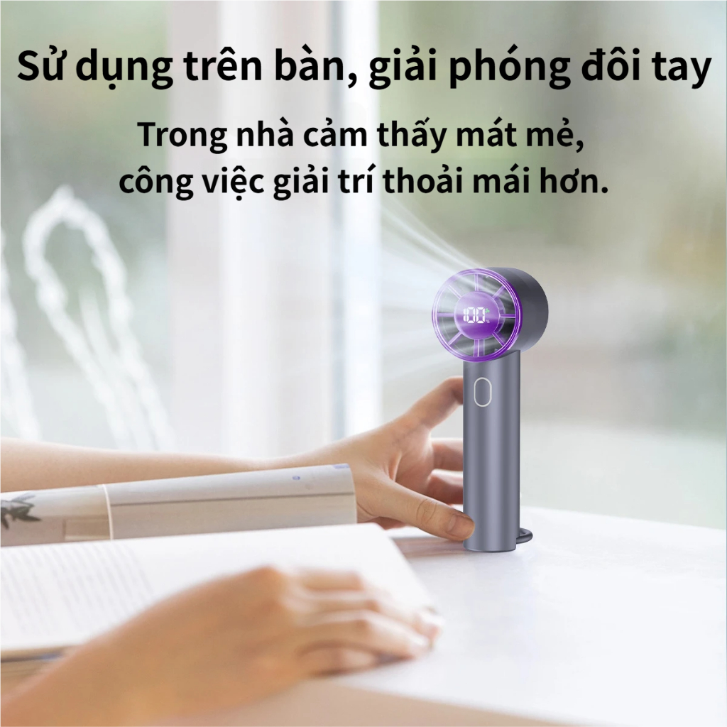 Quạt Cầm Tay | Gió Lạnh Ngay 100 Cấp | Pin 3600mAh | Sạc Nhanh Type-C | Dễ Mang Theo | chống nóng văn phòng ký túc xá