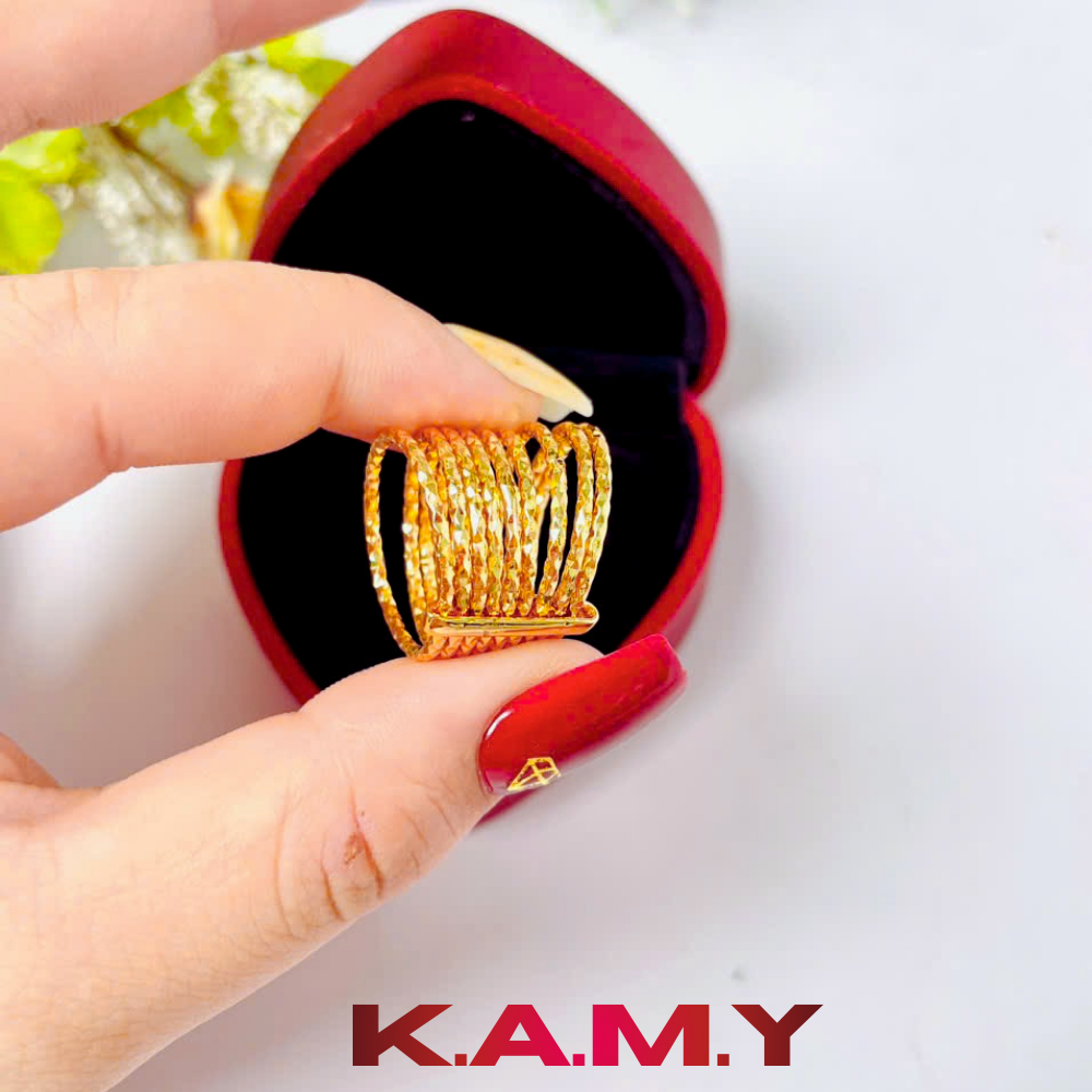 Nhẫn Ximen Kiểu Bi Nữ Mạ Vàng Cao Cấp – Thiết Kế Nhiều Vòng Sang Trọng, Đeo Cực Tôn Tay