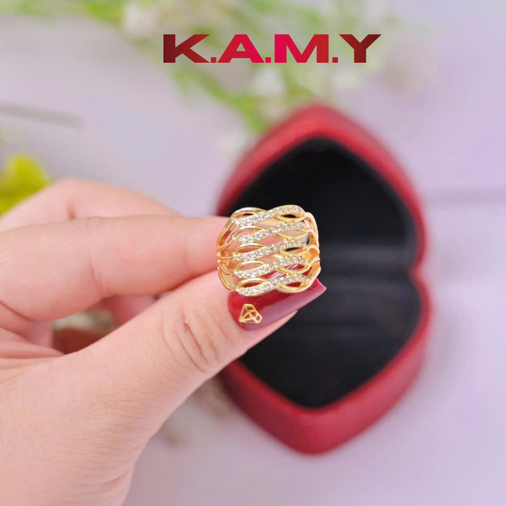 Nhẫn Ximen Kiểu Bi Nữ Mạ Vàng Cao Cấp – Thiết Kế Nhiều Vòng Sang Trọng, Đeo Cực Tôn Tay