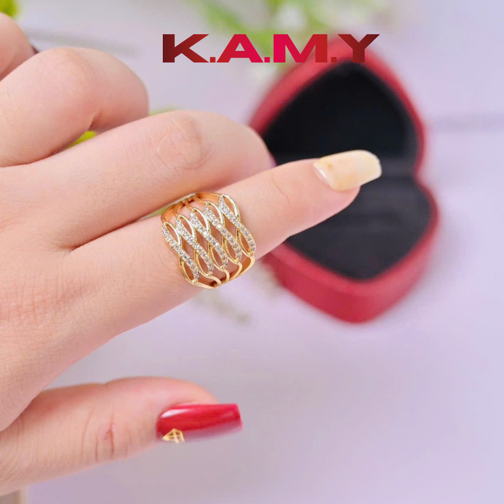 Nhẫn Ximen Kiểu Bi Nữ Mạ Vàng Cao Cấp – Thiết Kế Nhiều Vòng Sang Trọng, Đeo Cực Tôn Tay