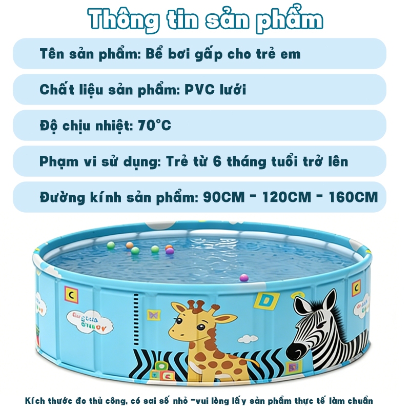 Bể bơi gia đình gấp gọn phiên bản 2026 - Thiết kế không hơi, Bền bỉ, Chống thấm cao cấp, Nhiều size cho trẻ