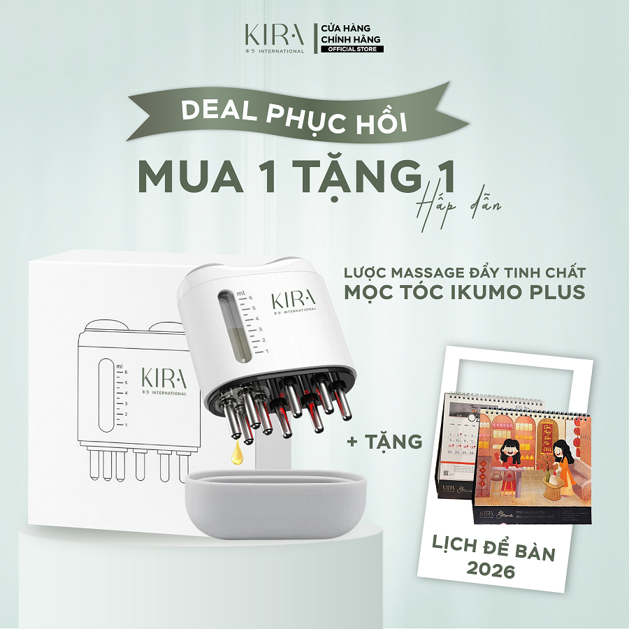 Lược massage kích thích mọc tóc Ikumo Plus – hỗ trợ thẩm thấu tinh chất, khai thông kinh lạc và thư giãn da đầu hiệu quả