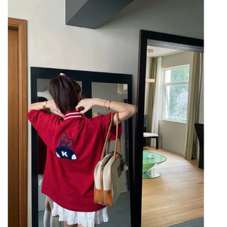 QCL1 9128/9804 Áo thun kitty cổ bẻ phối sọc lưng hình siêu kute(freesize)
