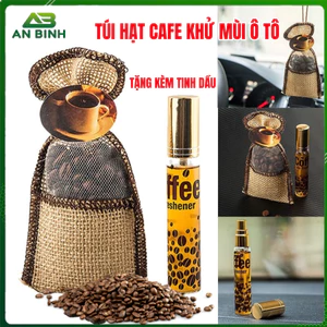 Túi Hạt Cafe Khử Mùi Treo Xe Ô Tô Tủ Quần Áo Tặng Kèm Tinh Dầu - An Bình Auto