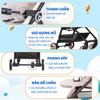 [Độc quyền SVIP] Xe Đẩy Cho Bé Baobaohao A2 Chính Hãng Gấp Gọn Tiện Lợi Có Phanh Kép, Bánh Xe Giảm Xóc An Toàn