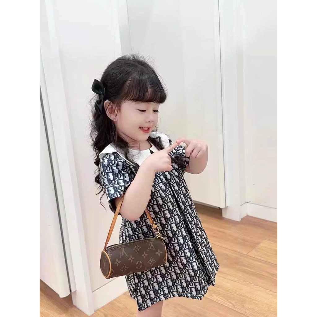 (Order) Váy dáng chữ a hoạ tiết sang chảnh dành cho bé gái mùa hè