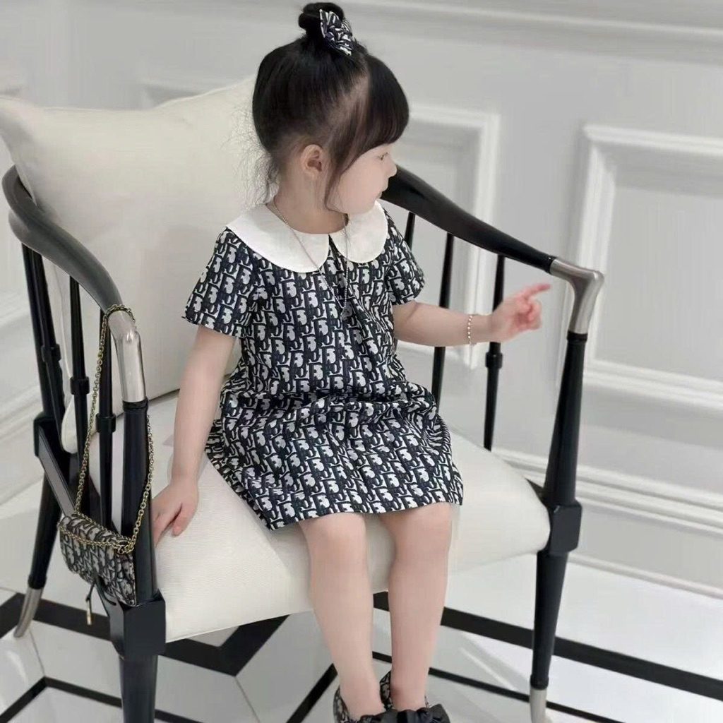 (Order) Váy dáng chữ a hoạ tiết sang chảnh dành cho bé gái mùa hè