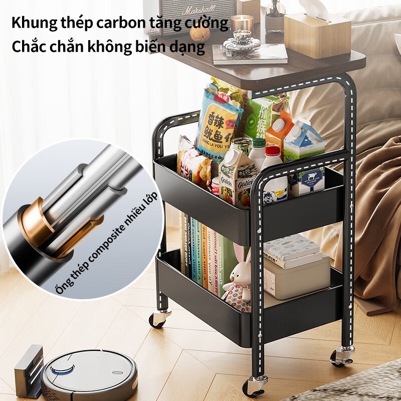 Kệ Xe Đẩy 3 Tầng Có Bánh Xe – Giải Pháp Tiết Kiệm Diện Tích Cho Spa, Thẩm Mỹ Viện Và Nhà Bếp