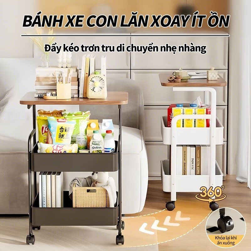 Kệ Xe Đẩy 3 Tầng Có Bánh Xe – Giải Pháp Tiết Kiệm Diện Tích Cho Spa, Thẩm Mỹ Viện Và Nhà Bếp