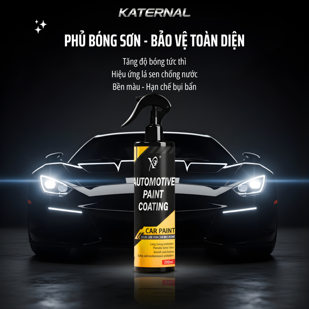 CHAI XỊT PHỦ BÓNG SƠN XE NANO CERAMIC 200ML – BẢO VỆ TOÀN DIỆN, SÁNG BÓNG NHƯ MỚI