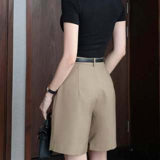 Quần Bermuda Short ngố nữ cạp cao che khuyết điểm. Quần short nữ thanh lịch form lửng trên gối Q7