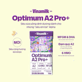 {Chính hãng} Sữa bột pha sẵn Vinamilk Optimum A2Pro+ hỗ trợ tiêu hóa tốt, phát triển não bộ (Thùng 24 hộp 110ML)