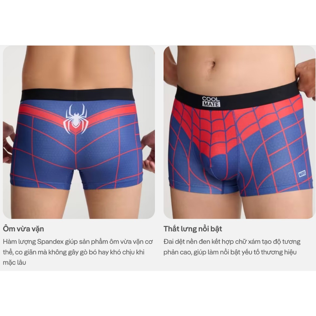 [MUA 5 TẶNG 1]Combo 5 quần lót nam Trunk siêu anh hùng thoáng khí Coolmate [BST MARVEL]