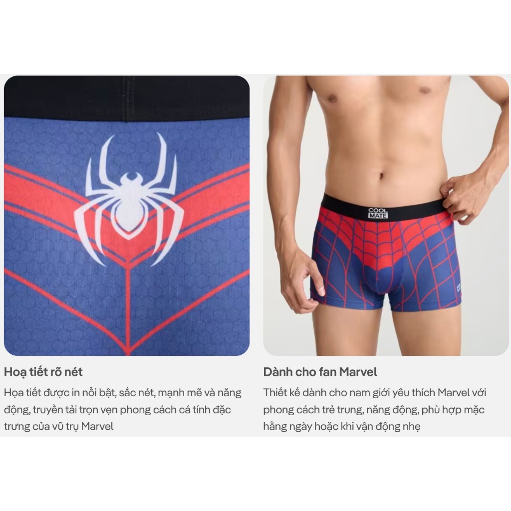 [MUA 5 TẶNG 1]Combo 5 quần lót nam Trunk siêu anh hùng thoáng khí Coolmate [BST MARVEL]