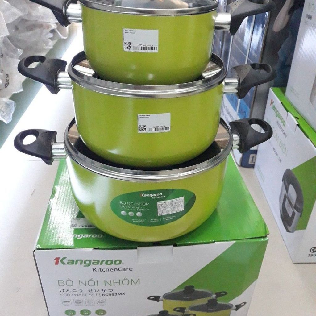 Bộ Nồi Nhôm Kangaroo 6 món, lớp chống dính siêu bền