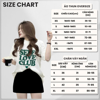 Set Bộ Áo Phông Nữ Chepol Form Rộng, In Chữ, Cổ Tròn, Phối Chân Váy, Chất Cotton ( Áo Thun Trắng + Chân Váy Đen)CP_10192