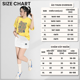 Set Bộ Áo Phông Nữ Chepol Form Rộng, In Hoa, Cổ Tròn, Phối Chân Váy, Chất Cotton( Áo Thun Vàng + Chân Váy Trắng)CP_x7133