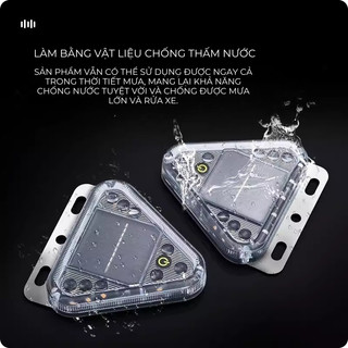 Đèn hậu cảnh báo năng lượng mặt trời cho xe oto, xe tải – hình tam giác cảm biến ánh sáng an toàn ban đêm HomieTech
