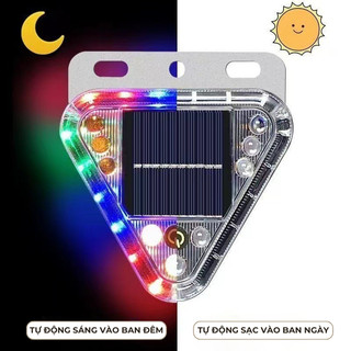 Đèn hậu cảnh báo năng lượng mặt trời cho xe oto, xe tải – hình tam giác cảm biến ánh sáng an toàn ban đêm HomieTech
