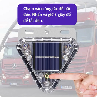 Đèn hậu cảnh báo năng lượng mặt trời cho xe oto, xe tải – hình tam giác cảm biến ánh sáng an toàn ban đêm HomieTech
