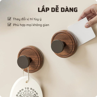 [Combo 5] Móc treo hút chân không chịu lực tốt - không cần đục tường - kiểu vân gỗ HomieTech