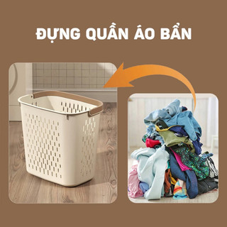 Giỏ đựng quần áo bẩn  ,giỏ đựng quần áo để nhà tắm có quai xách, giỏ đựng quần áo bẩn đa năng có tay cầm HomieTech