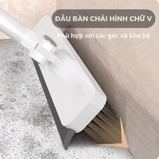 Cây chà sàn nhà tắm, chổi chà sàn và gạt nước đa năng 2 trong 1, chổi cọ nhà vệ sinh dài 100cm HomieTech