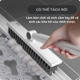 Cây chà sàn nhà tắm, chổi chà sàn và gạt nước đa năng 2 trong 1, chổi cọ nhà vệ sinh dài 100cm HomieTech