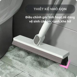 Cây chà sàn nhà tắm, chổi chà sàn và gạt nước đa năng 2 trong 1, chổi cọ nhà vệ sinh dài 100cm HomieTech