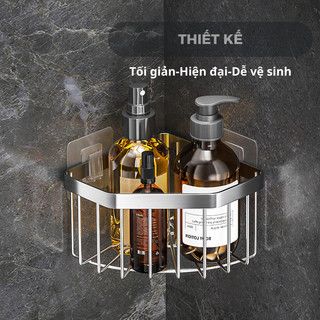 Giá để đồ rửa bát inox góc vuông thiết kế thông minh, kệ gắn góc bồn rửa giá đựng đồ nhà tắm HomieTech