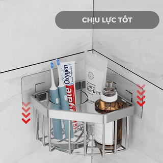 Giá để đồ rửa bát inox góc vuông thiết kế thông minh, kệ gắn góc bồn rửa giá đựng đồ nhà tắm HomieTech
