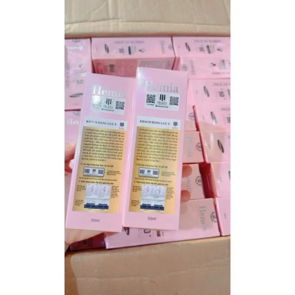 Kem chống nắng Hemia 50ml - dưỡng trắng make up bảo vệ da, chống lão hoá Chính hãng shishop94