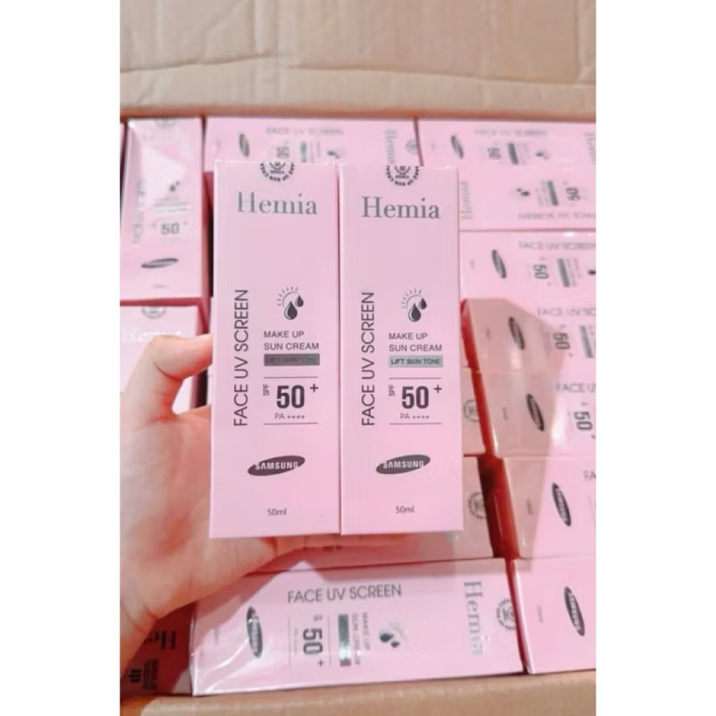 Kem chống nắng Hemia 50ml - dưỡng trắng make up bảo vệ da, chống lão hoá Chính hãng shishop94
