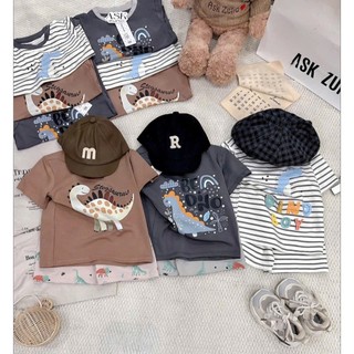 Set 3 cotton mềm mát cho bé, combo 3 bộ cotton bé trai in hoạ tiết
