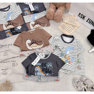 Set 3 cotton mềm mát cho bé, combo 3 bộ cotton bé trai in hoạ tiết